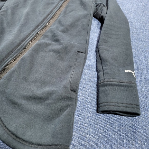 Puma Asymmetrical Zip Hoodie Jacket Navy Blue Women's Size L Sport Lifestyle - Picture 2 of 9